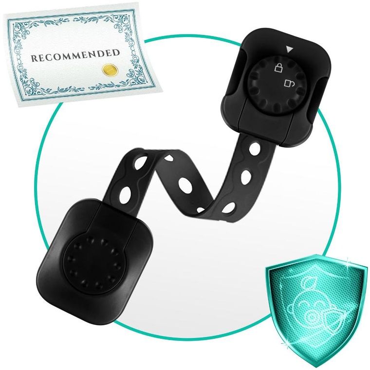 Ricokids, zabezpieczenie otwierania szafek, czarne, 6 szt.