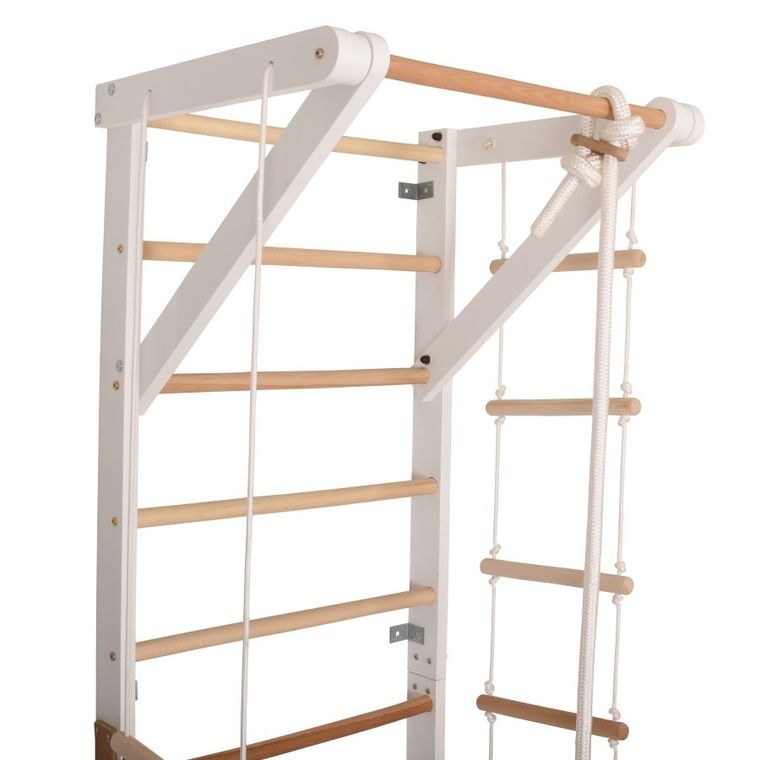 Rinagym, drewniana drabinka gimnastyczna, biały