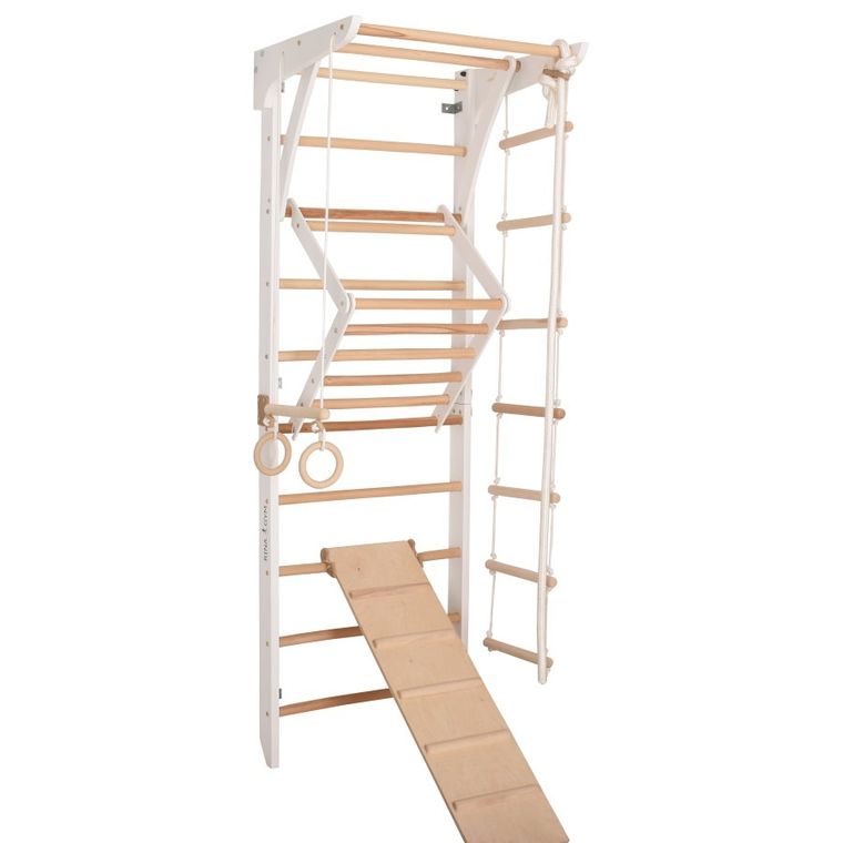 Rinagym, drewniana drabinka gimnastyczna, Kinder 3, biały