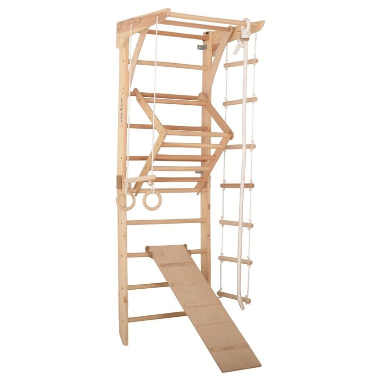 Rinagym, drewniana drabinka gimnastyczna, Kinder 3, naturalny