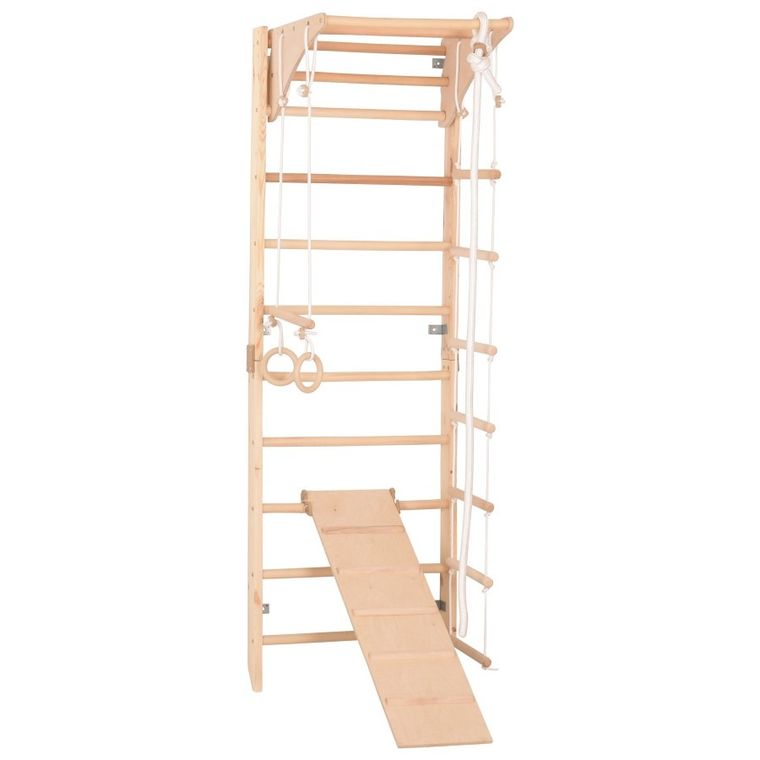Rinagym, drewniana drabinka gimnastyczna, Kombi 3, naturalny