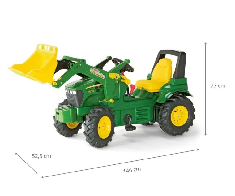 Rolly Toys, John Deere, traktor Rolly Farmtrac, z łyżką i pompowanymi kołami, 710126