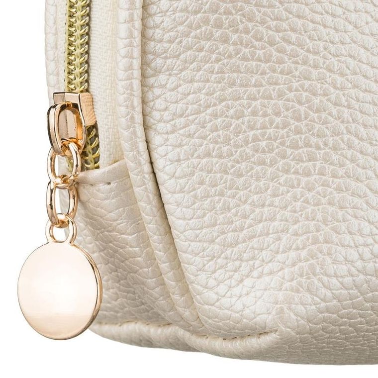 Rovicky, kosmetyczka, skóra ekologiczna, 1-komorowa, beżowa