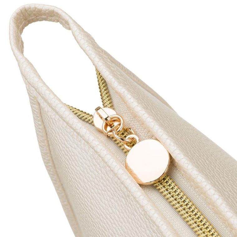 Rovicky, kosmetyczka, skóra ekologiczna, 1-komorowa, beżowa