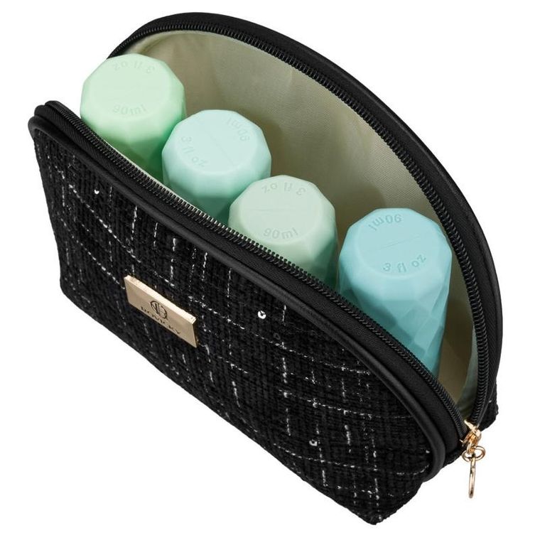 Rovicky, kosmetyczka, tkanina syntetyczna, 1-komorowa, krata, czarna