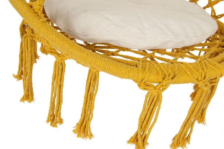 Royokamp, hamak ażurowy, fotel wiszący z poduszką, miodowy, 80-60 cm