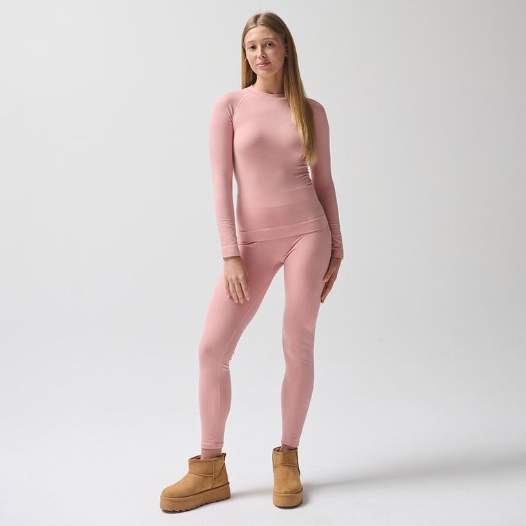 Różowa bluzka termoaktywna z domieszką wełny NOWEAR