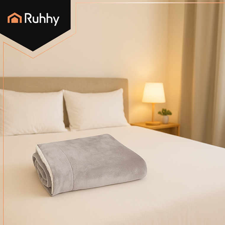 Ruhhy, koc dwustronny, jasnoszary, 150-200 cm