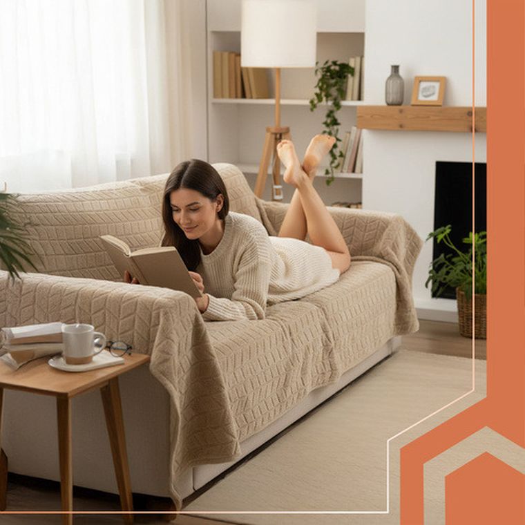 Ruhhy, mata, koc elektryczny, beżowy, 180-130 cm