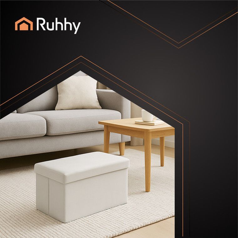 Ruhhy, pufa welurowa, szara, 60-30-30 cm