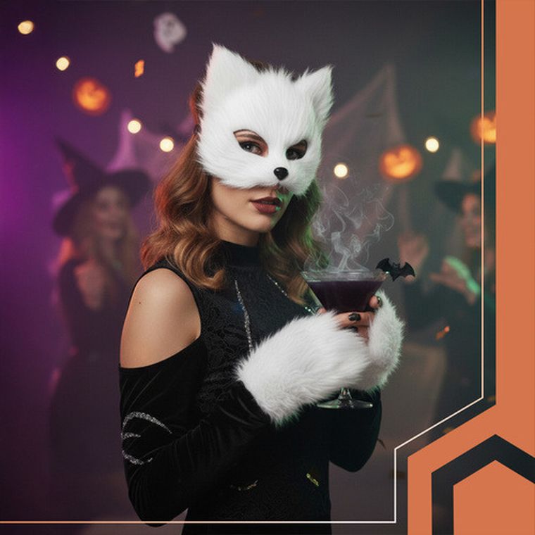 Ruhhy, strój kota, biały, 4 elementy