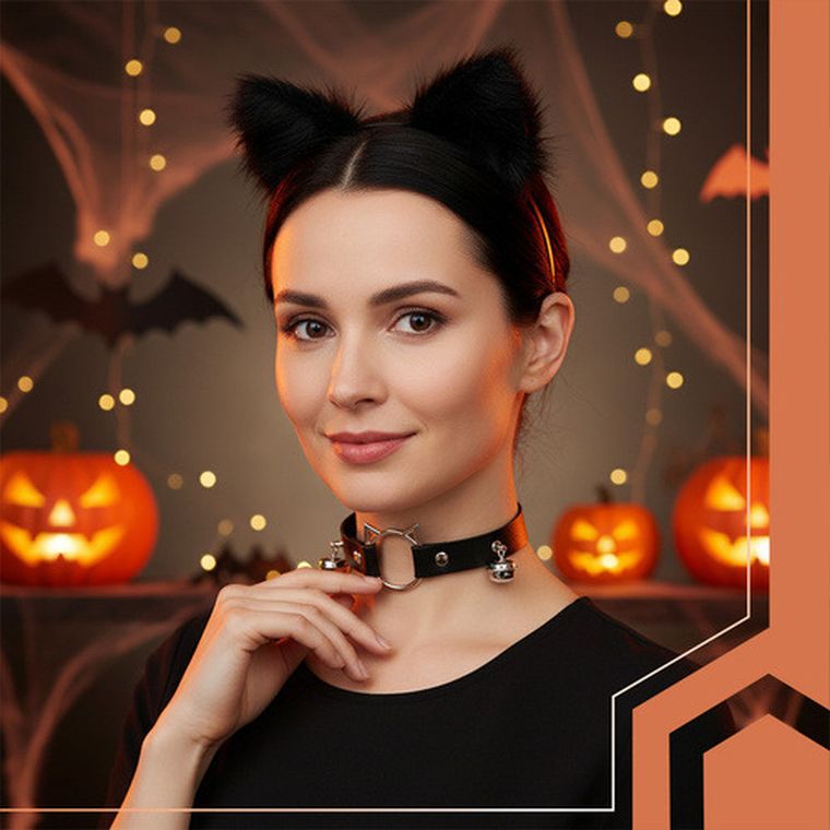 Ruhhy, strój kota, czarny, 3 elementy