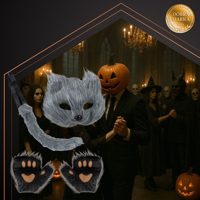 Ruhhy, strój kota, szary, 4 elementy