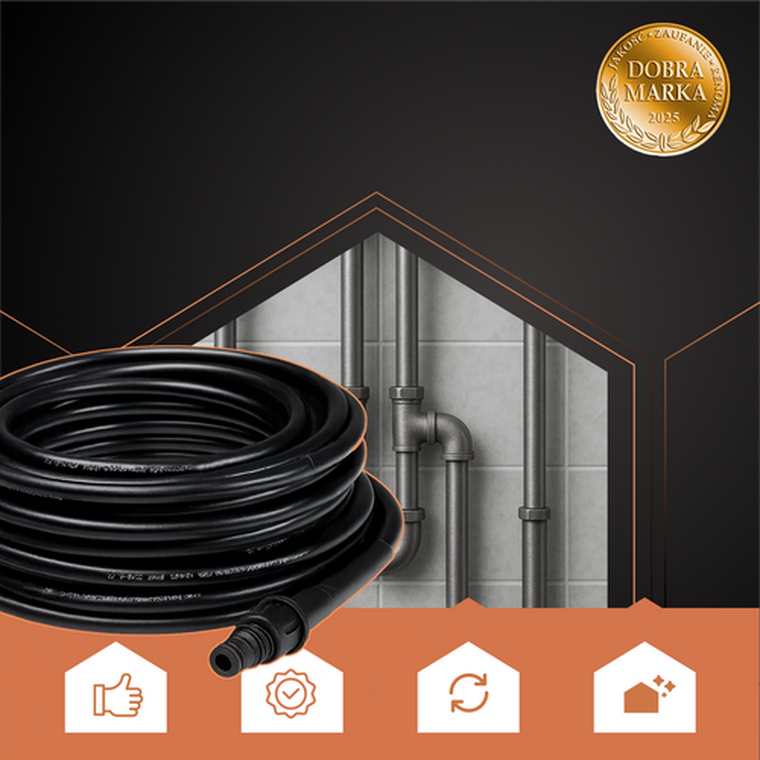 Ruhhy, wąż do czyszczenia rur z adapterem, 20m