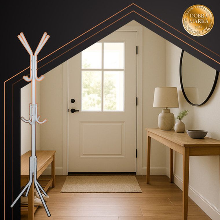 Ruhhy, wieszak stojący, biały, 170 cm