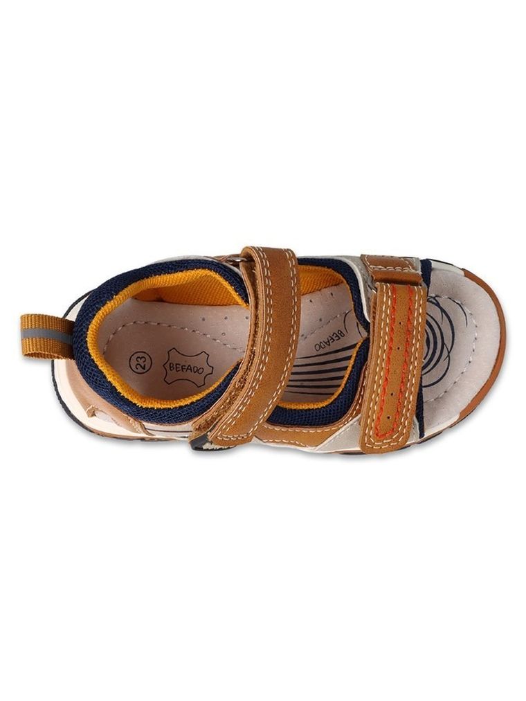Sandały chłopięce, brązowe, skórzana wkładka, Befado