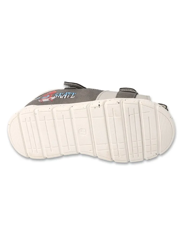 Sandały chłopięce, szare, skórzana wkładka, Befado