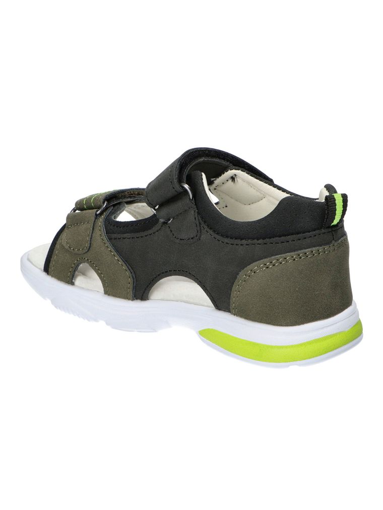Sandały chłopięcie, khaki, skórzana wkładka, American Club
