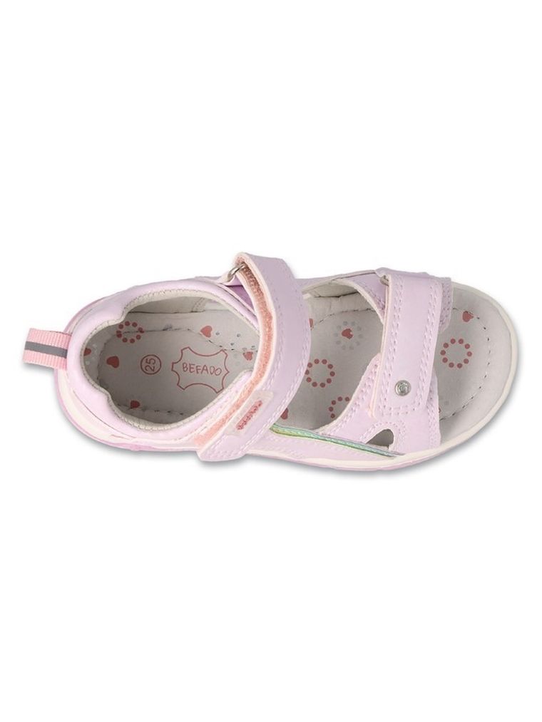 Sandały dziewczęce, fioletowe, skórzana wkładka, Befado