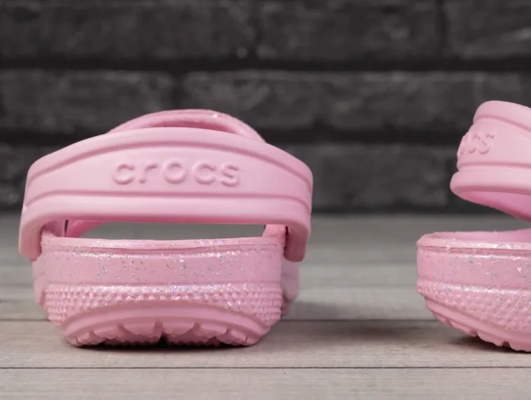 Sandały dziewczęce, różowe, Crocs Classic Glitter