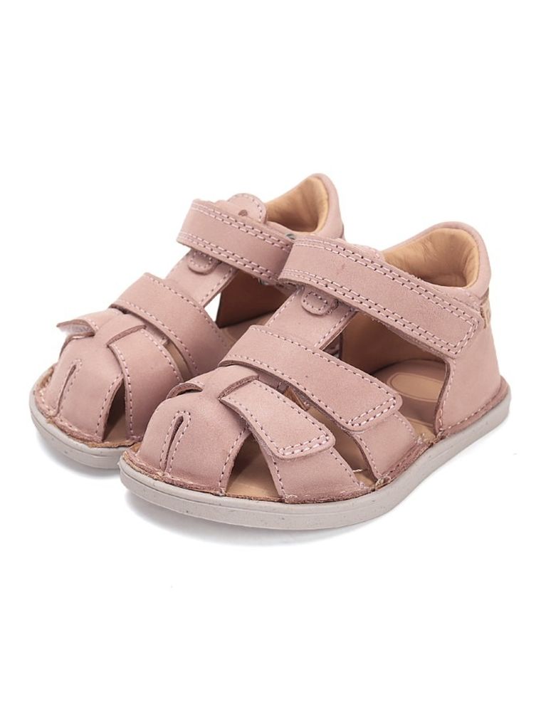 Sandały dziewczęce, różowe, podeszwa barefoot, D.D.step