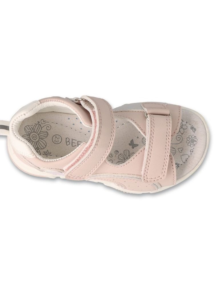 Sandały dziewczęce, różowe, skórzana wkładka, Befado