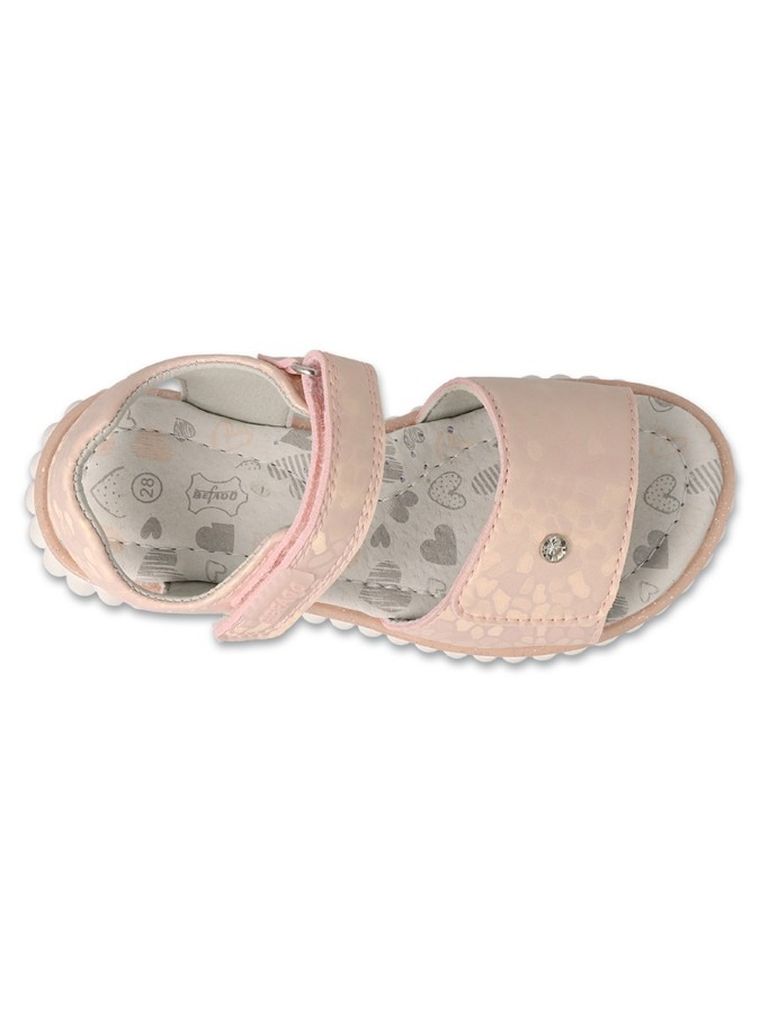 Sandały dziewczęce, różowe, skórzana wkładka, Befado