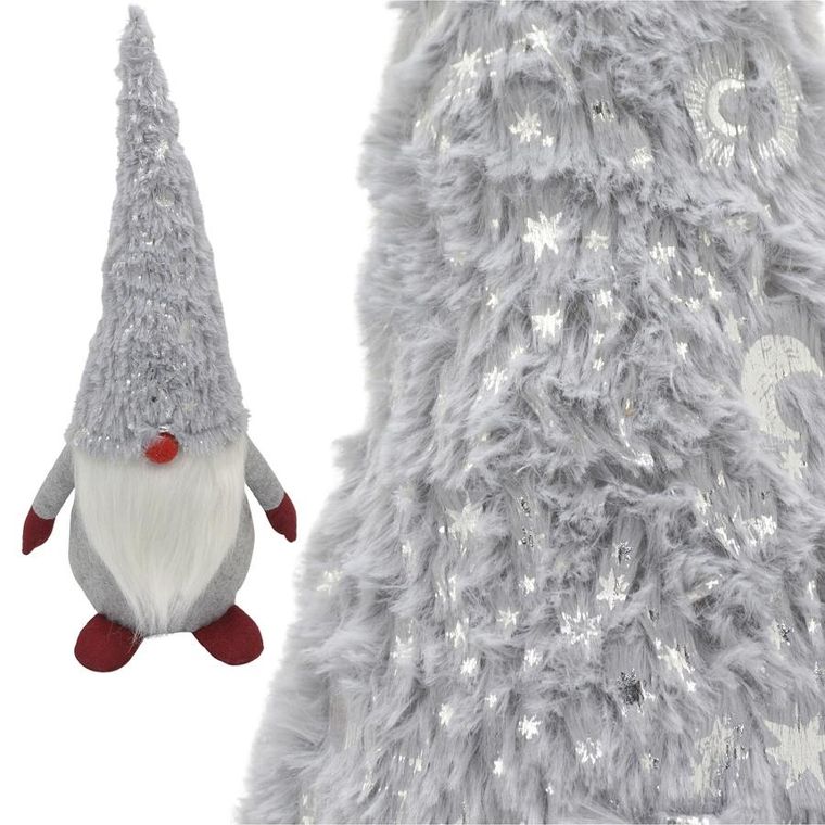 Saska Christmas, skrzat, gnom dekoracyjny, szary, 45 cm