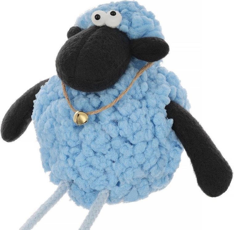 Saska Garden, dekoracja wiosenna, baranek siedzący, niebieski, 10+25 cm