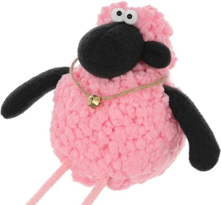 Saska Garden, dekoracja wiosenna, baranek siedzący, różowy, 10+25 cm