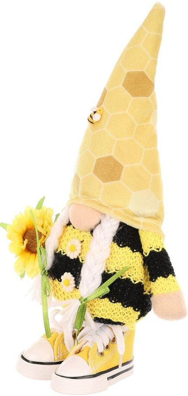 Saska Garden, dekoracja wiosenna, skrzat gnom, pszczółka w trampkach, 25 cm