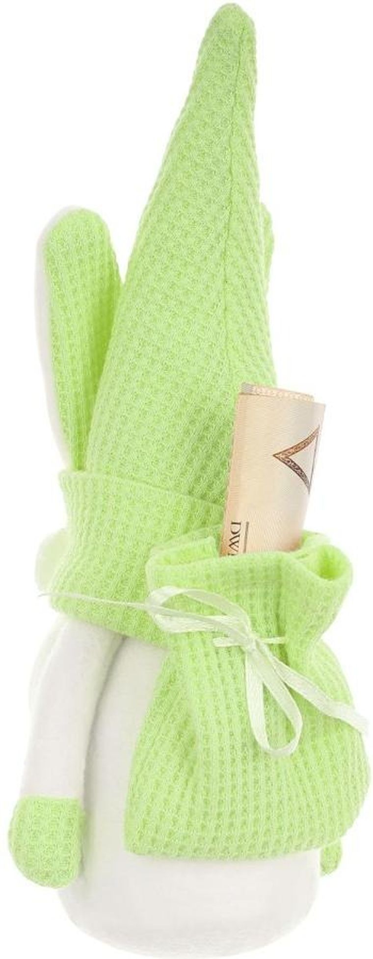 Saska Garden, dekoracja wiosenna, skrzat zajączek, z workiem na prezent, zielony, 20 cm