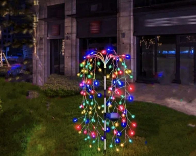 Saska Garden, lampa solarna, drzewko, 120 LED, multikolor, 72 cm