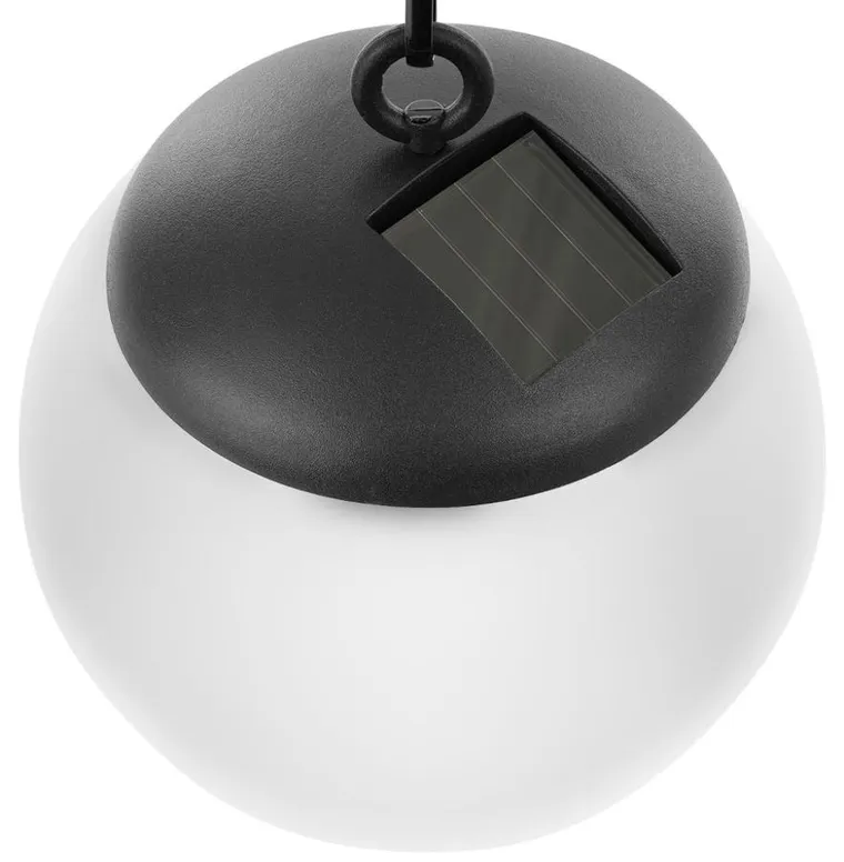 Saska Garden, lampa solarna plastikowa, kula wisząca, 20 cm