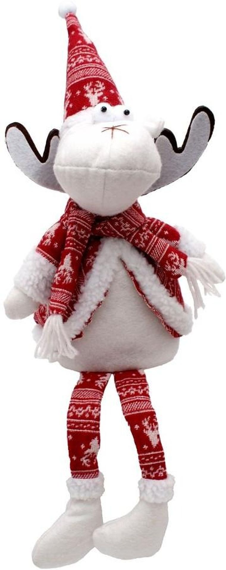 Saska Garden, renifer dekoracyjny, biały, 35+20 cm