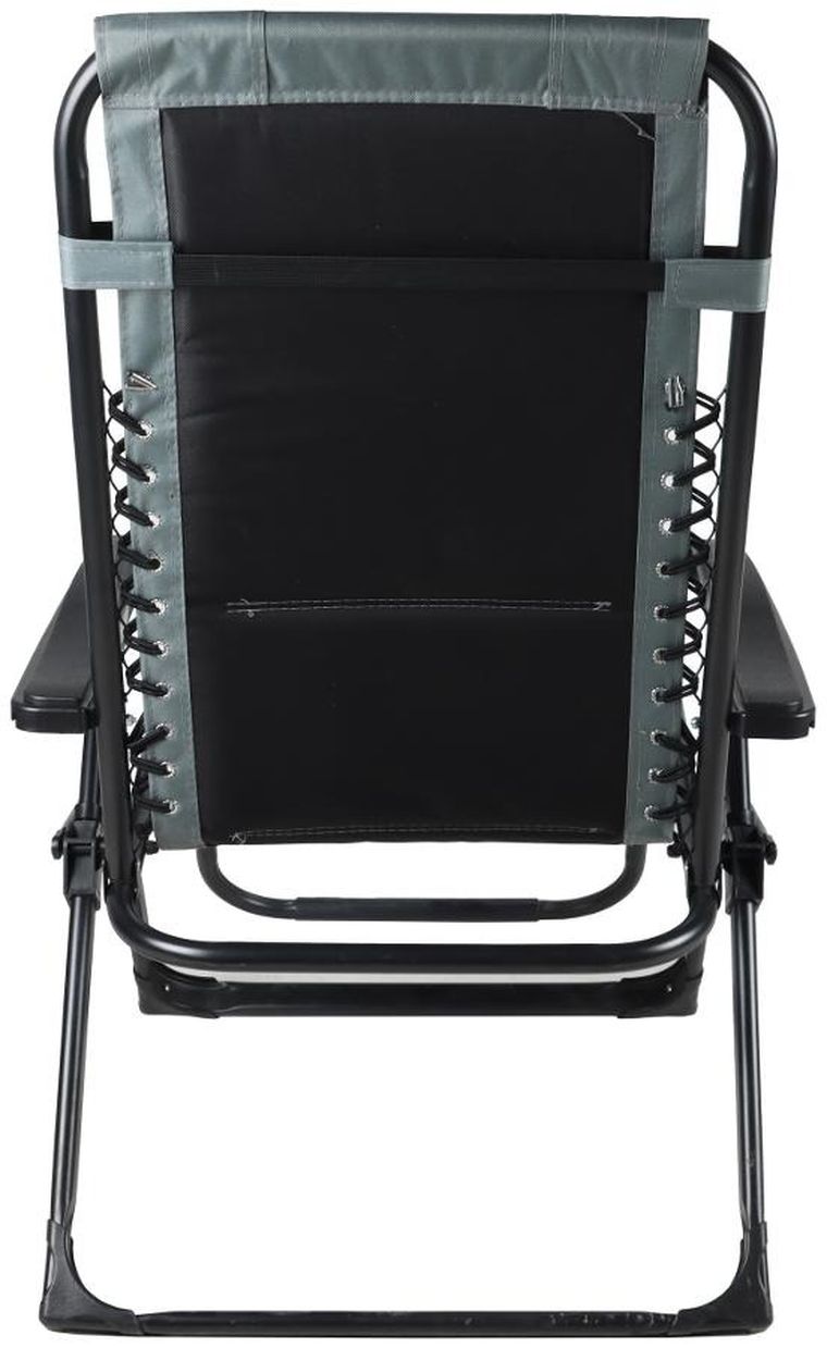 Saska Garden, składany leżak ogrodowy, czarno-szary, 162-52/65-110 cm