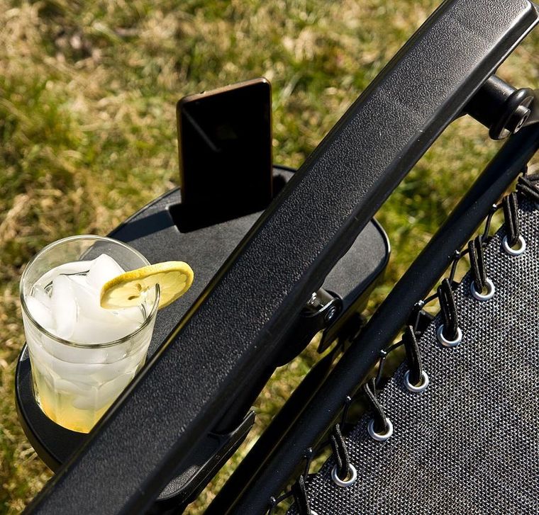 Saska Garden, składany leżak ogrodowy, szary, 175-52/65-107 cm