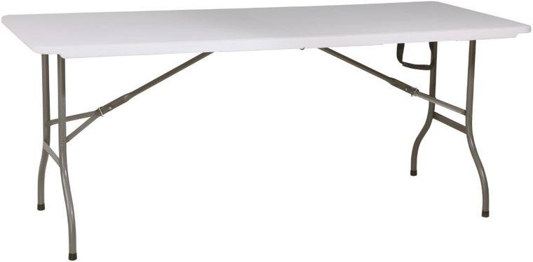 Saska Garden, składany stół cateringowy, biały, 180-70 cm