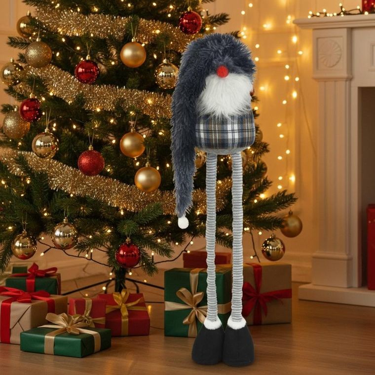 Saska Garden, skrzat, gnom dekoracyjny na teleskopach, szary, 38-88 cm