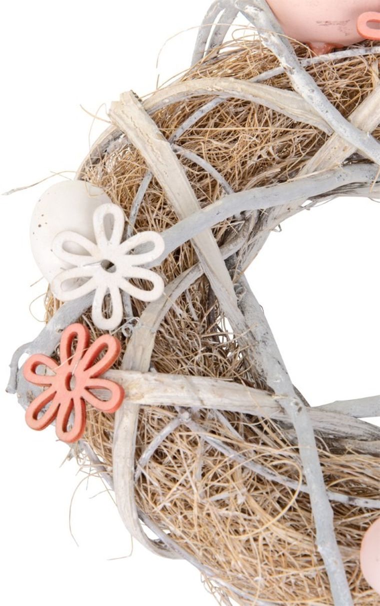 Saska Garden, wianek dekoracyjny, grey, średnica 24 cm