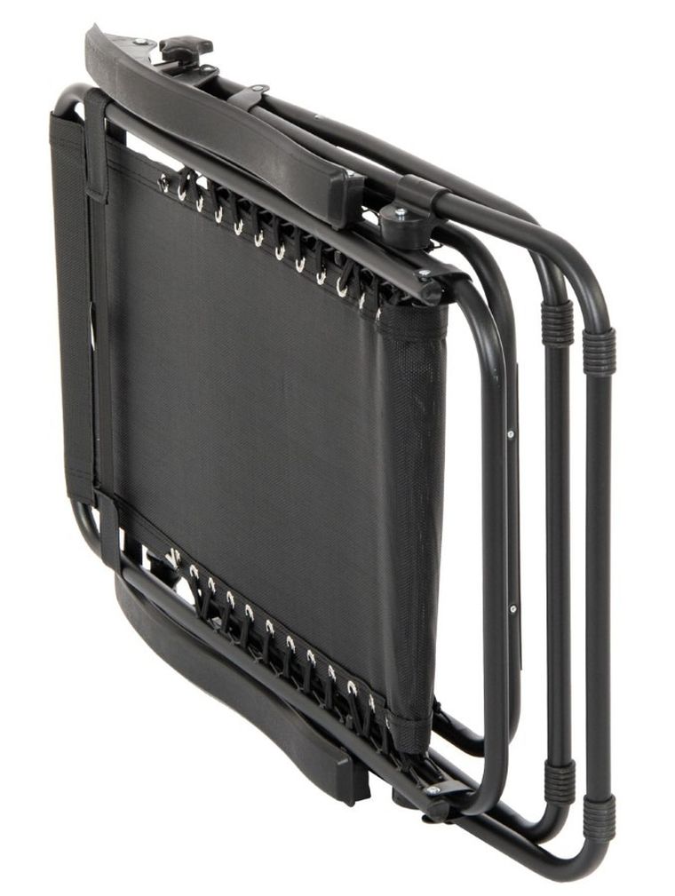 Saska Garden, wielofunkcyjny składany leżak ogrodowy z daszkiem, czarny, 175-52/65-110 cm