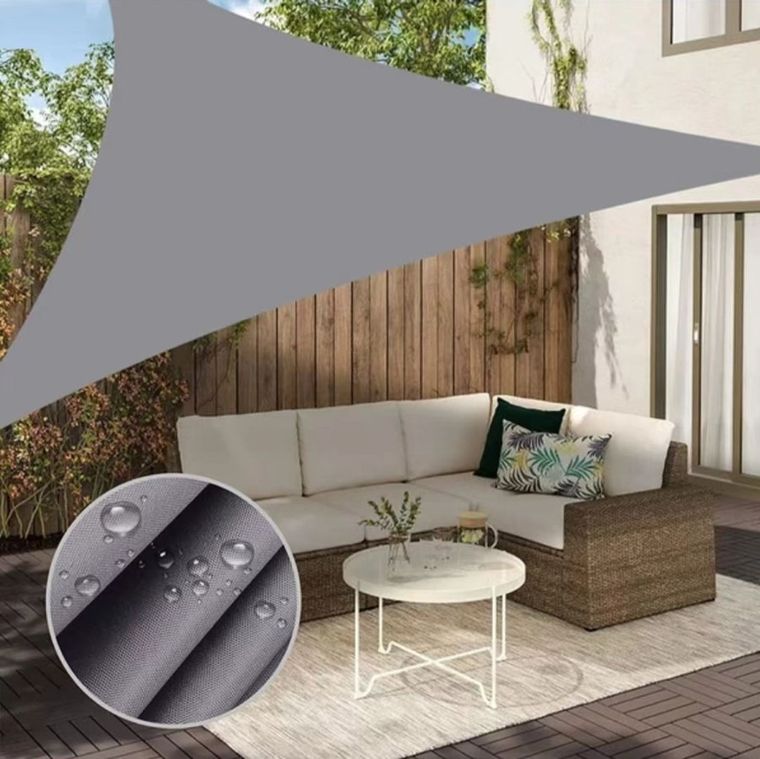 Saska Garden, żagiel przeciwsłoneczny, ogrodowy, trójkąt, szary, 4-4-3 m