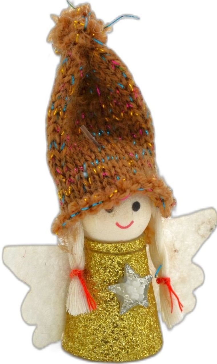 Saska Garden, zawieszka aniołek, złoty, 7 cm