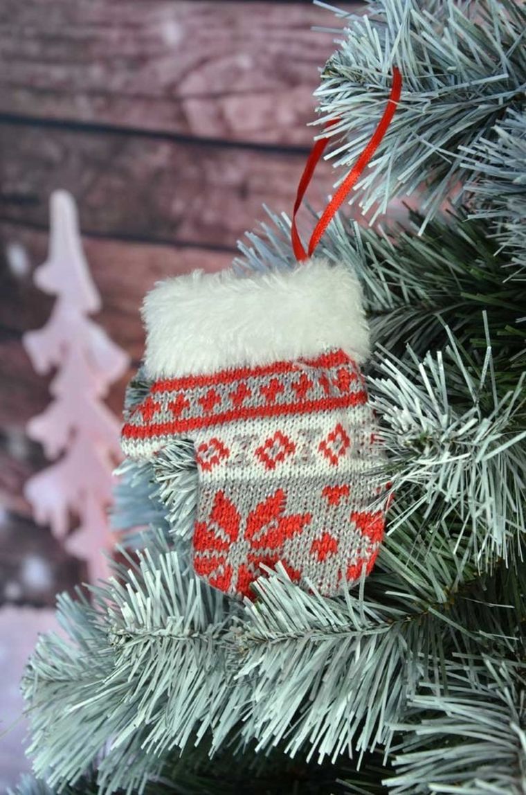 Saska Garden, zawieszka rękawiczka na prezenty, szara, 12 cm