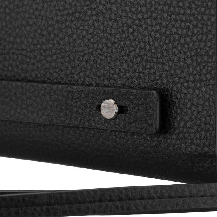 Saszetka do ręki, czarna, skóra ekologiczna, Rovicky