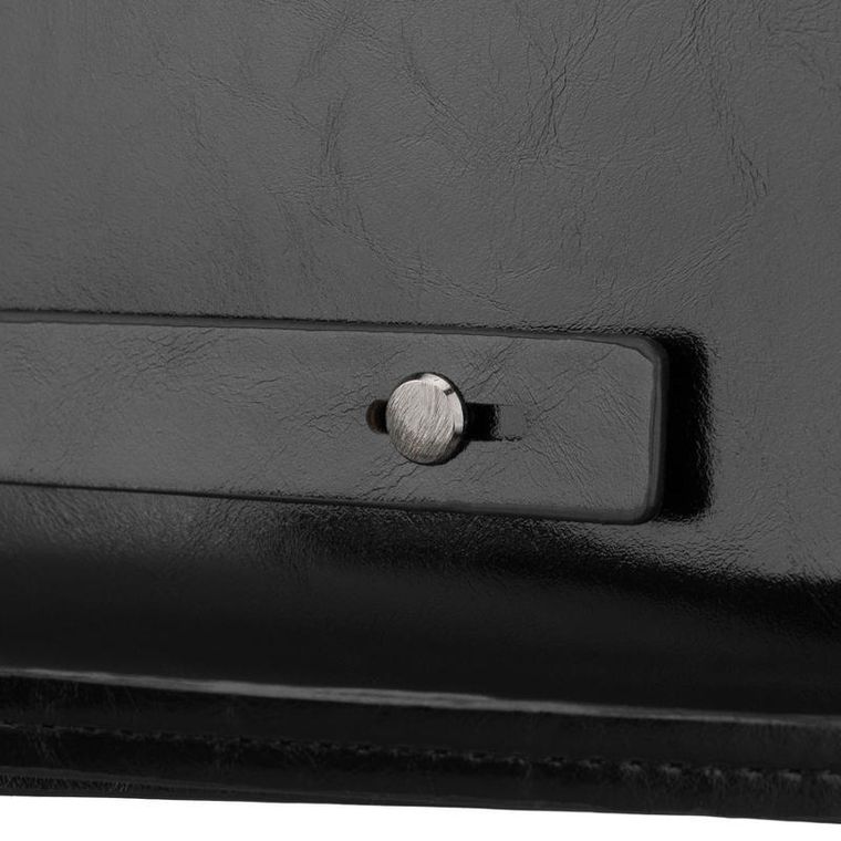 Saszetka do ręki, czarna, skóra ekologiczna, Rovicky