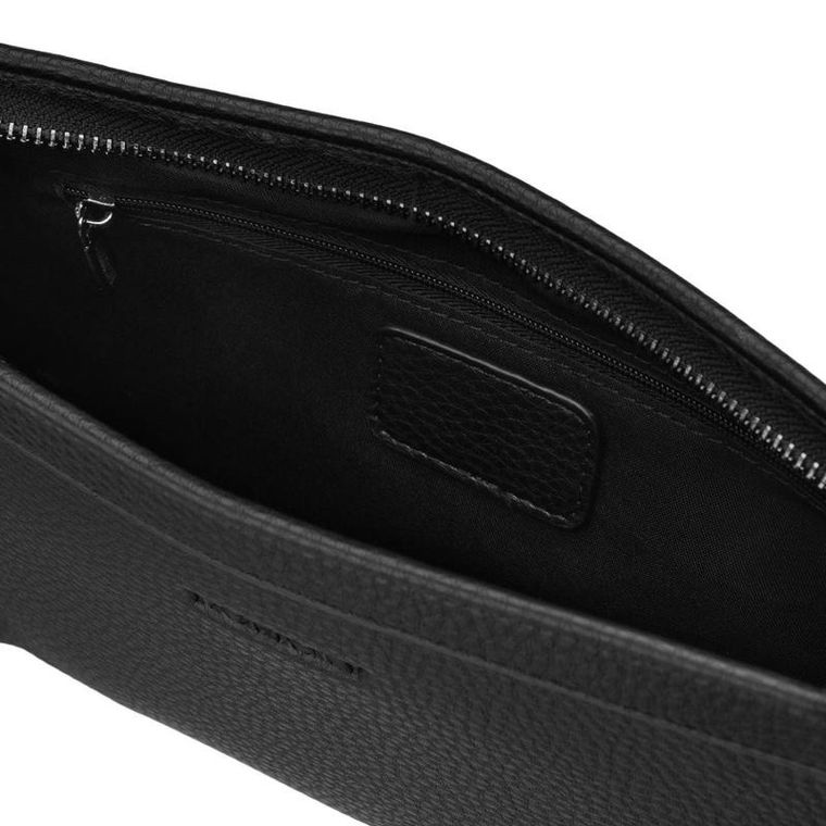 Saszetka do ręki, czarna, skóra ekologiczna, Rovicky