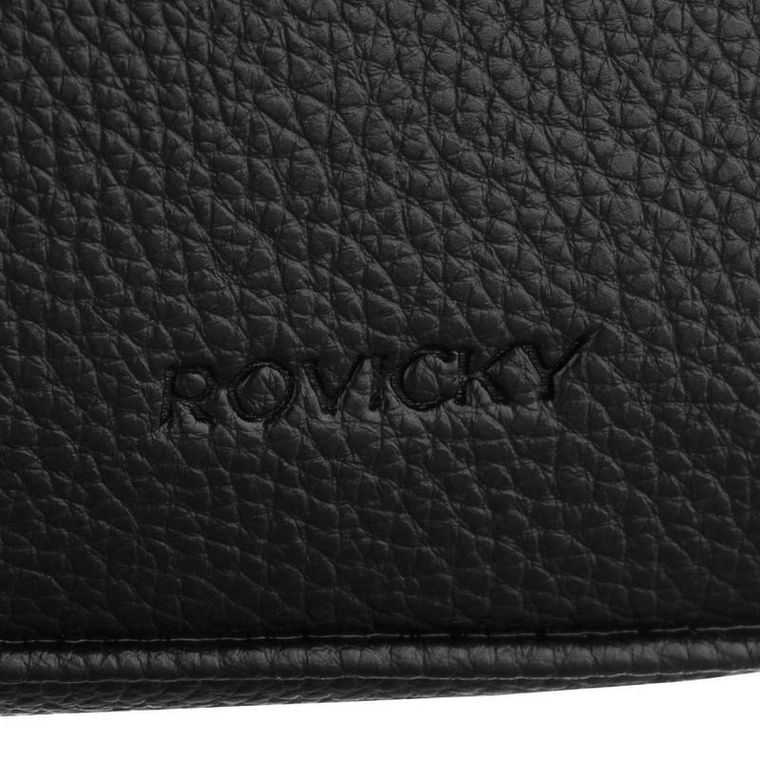 Saszetka do ręki, czarna, skóra ekologiczna, Rovicky