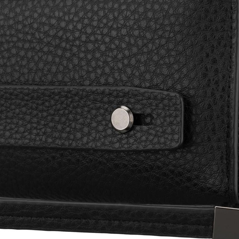 Saszetka do ręki, czarna, skóra ekologiczna, Rovicky