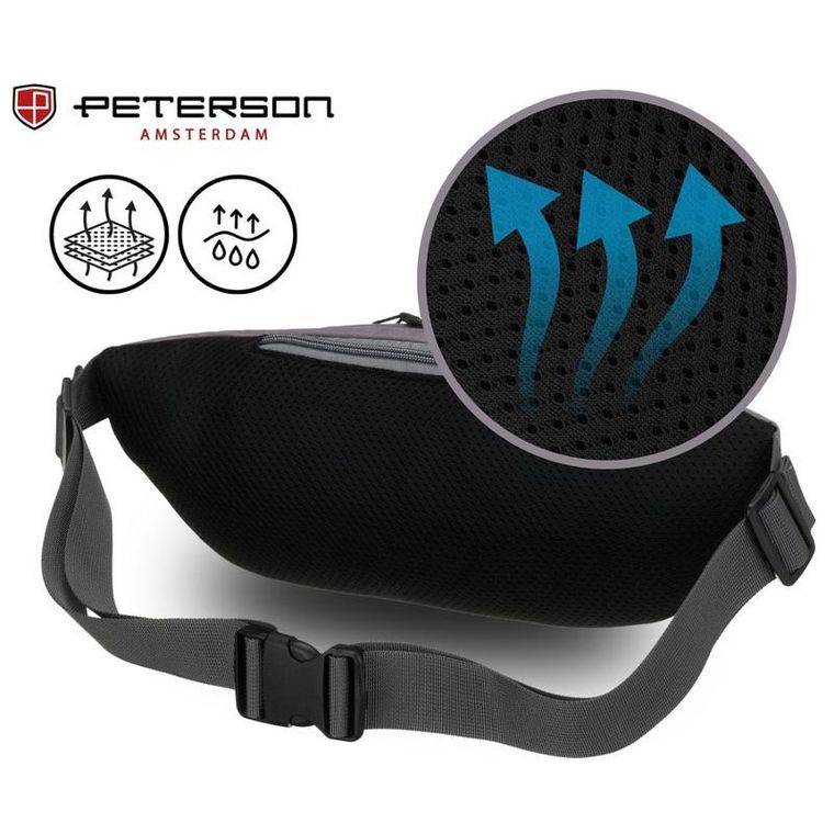 Saszetka na biodro, nerka, ciemnoszara, Peterson